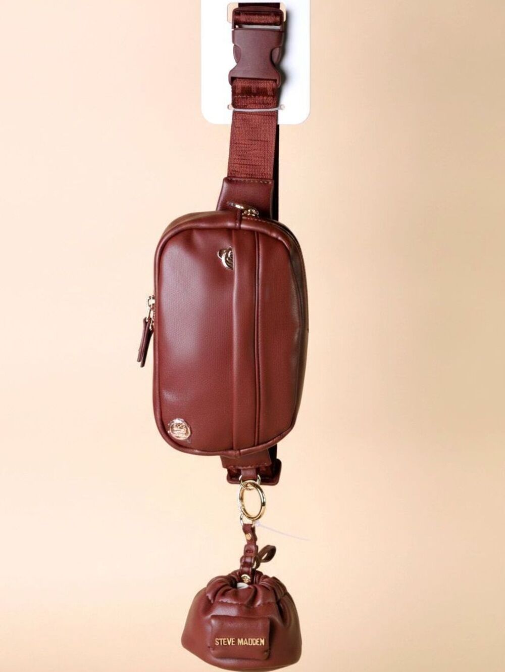 Steve Maden Faux-Leather Oval Belt Bag & Coin Purse/Ear Buds